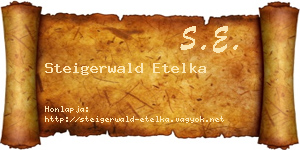 Steigerwald Etelka névjegykártya